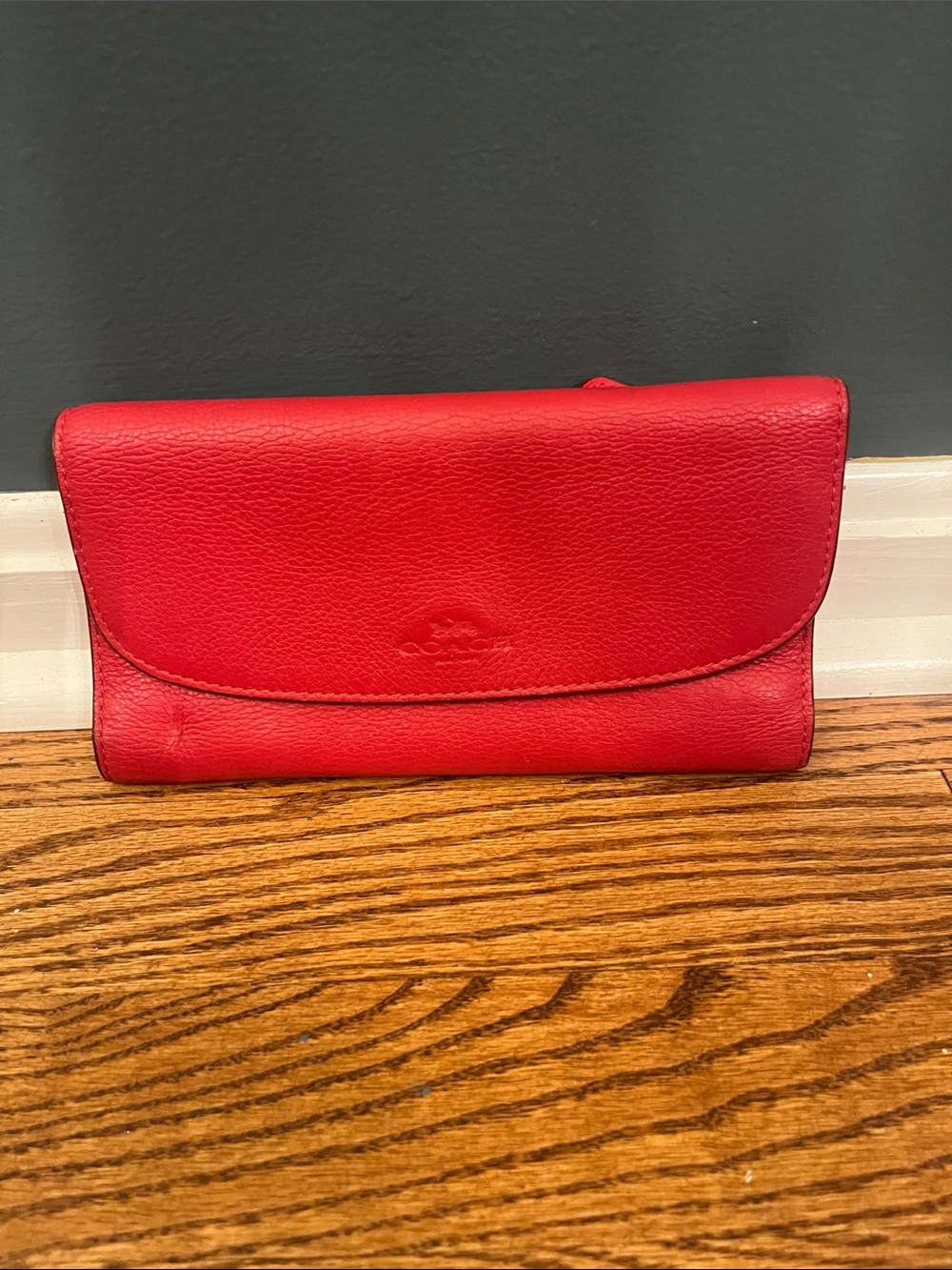 Coach Madison Pebbled Leather Slim Envelope Checkbook Wallet (Style F52715)